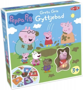 Greta Gris Gyttjebad bra sällskapsspel för barn 3 år, 4 år, 5 år. Ett enkelt spel för små barn som är lätt att lära sig och välgjort.