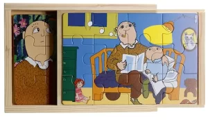 Alfons 4x träpussel erbjuder hela 4 olika motiv. Perfekt för barn som gillar variation.