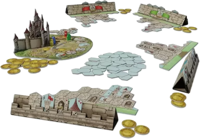 Spelbrädet på Castle Builder. Ett populärt och kul brädspel för alla åldrar.