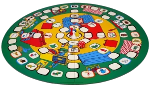 Pippi Långstrump Sakletarspelet spelplan, det gäller att hitta saker och vinna spelet.