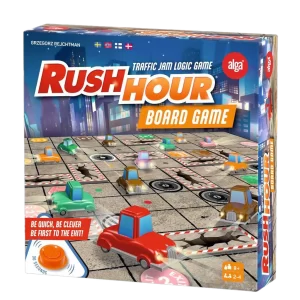 Rush Hour Board game box. Ett bäst i test familjespel enligt oss.